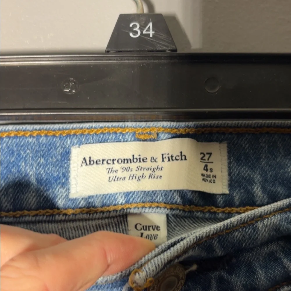 Abercrombie & Fitch The 90s Straight Curve Love Ultra High Rise Jeans Size 27 - Picture 5 of 5
